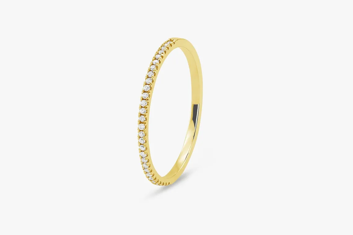 0.20CTW Round Cut Natural Diamond Stackable Thin Band