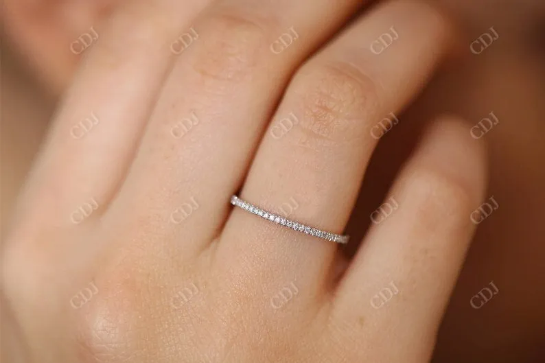 0.20CTW Round Cut Natural Diamond Stackable Thin Band