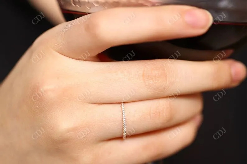 0.20CTW Round Cut Natural Diamond Stackable Thin Band