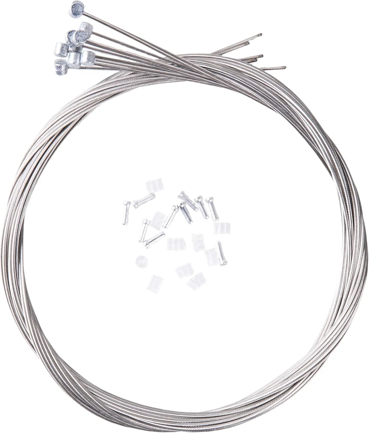10PCS 1.7M Stainless Steel Bike Brake Inner Cables,Bike Brake Line Core for Mountain Bike,Bike Brake Inner Line Set include Cable Tips and O-rings