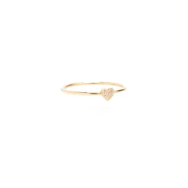 14K Itty Bitty Pave Heart Ring