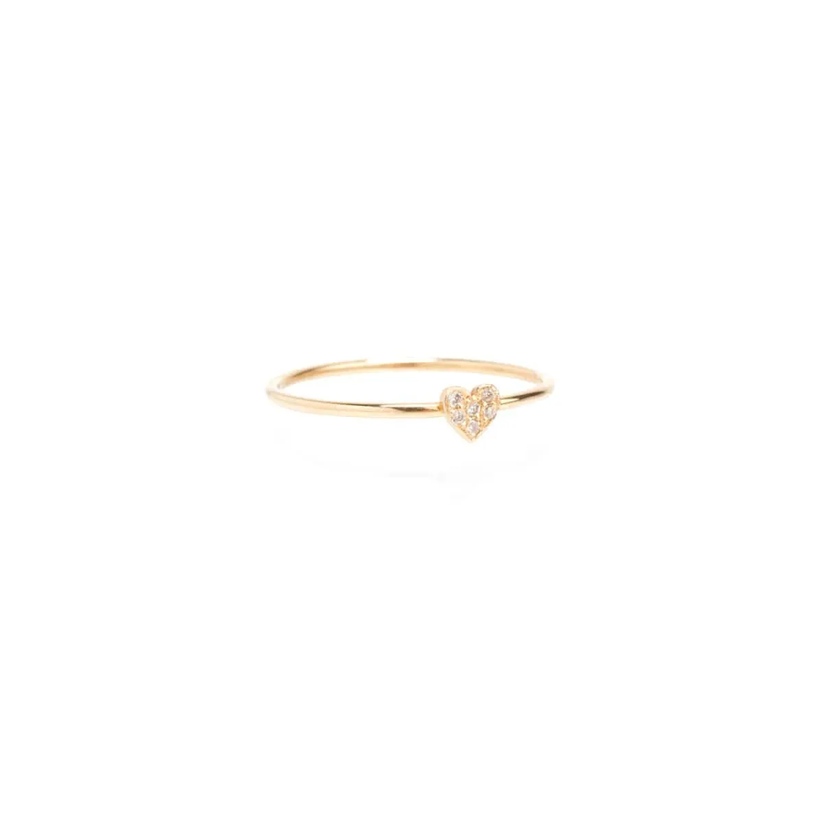 14K Itty Bitty Pave Heart Ring