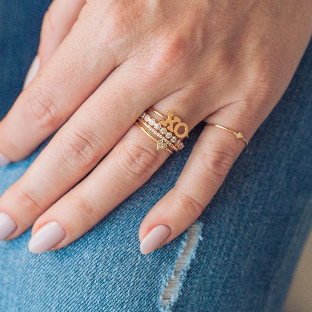 14K Itty Bitty Pave Heart Ring
