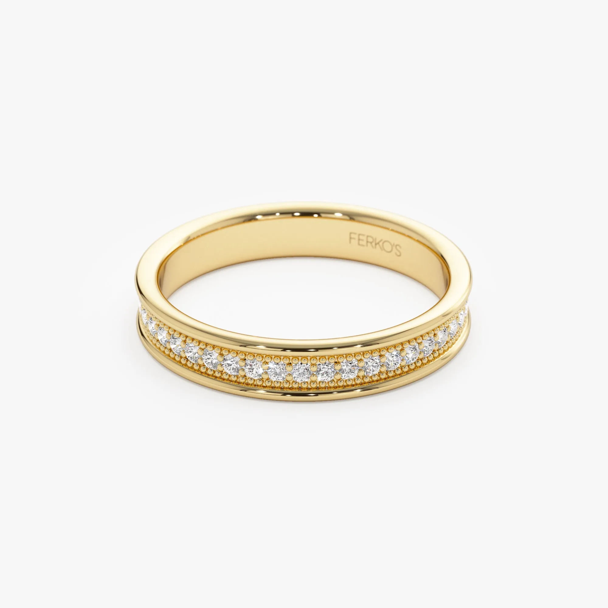 14k Milgran Full Eternity Diamond Ring
