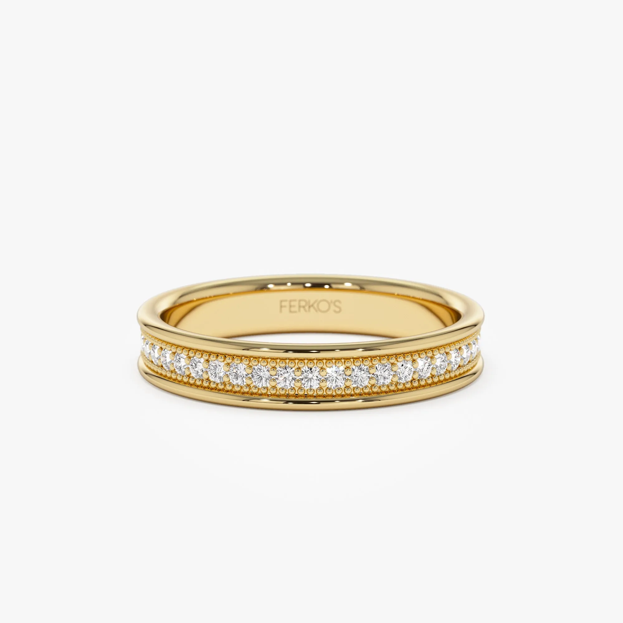 14k Milgran Full Eternity Diamond Ring