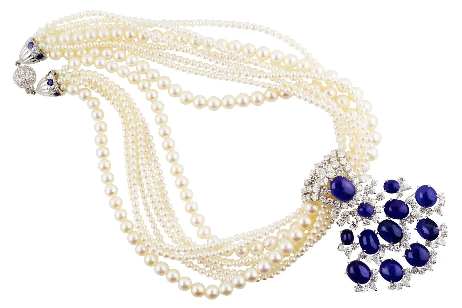 1950's Sapphire and Pearl Necklace