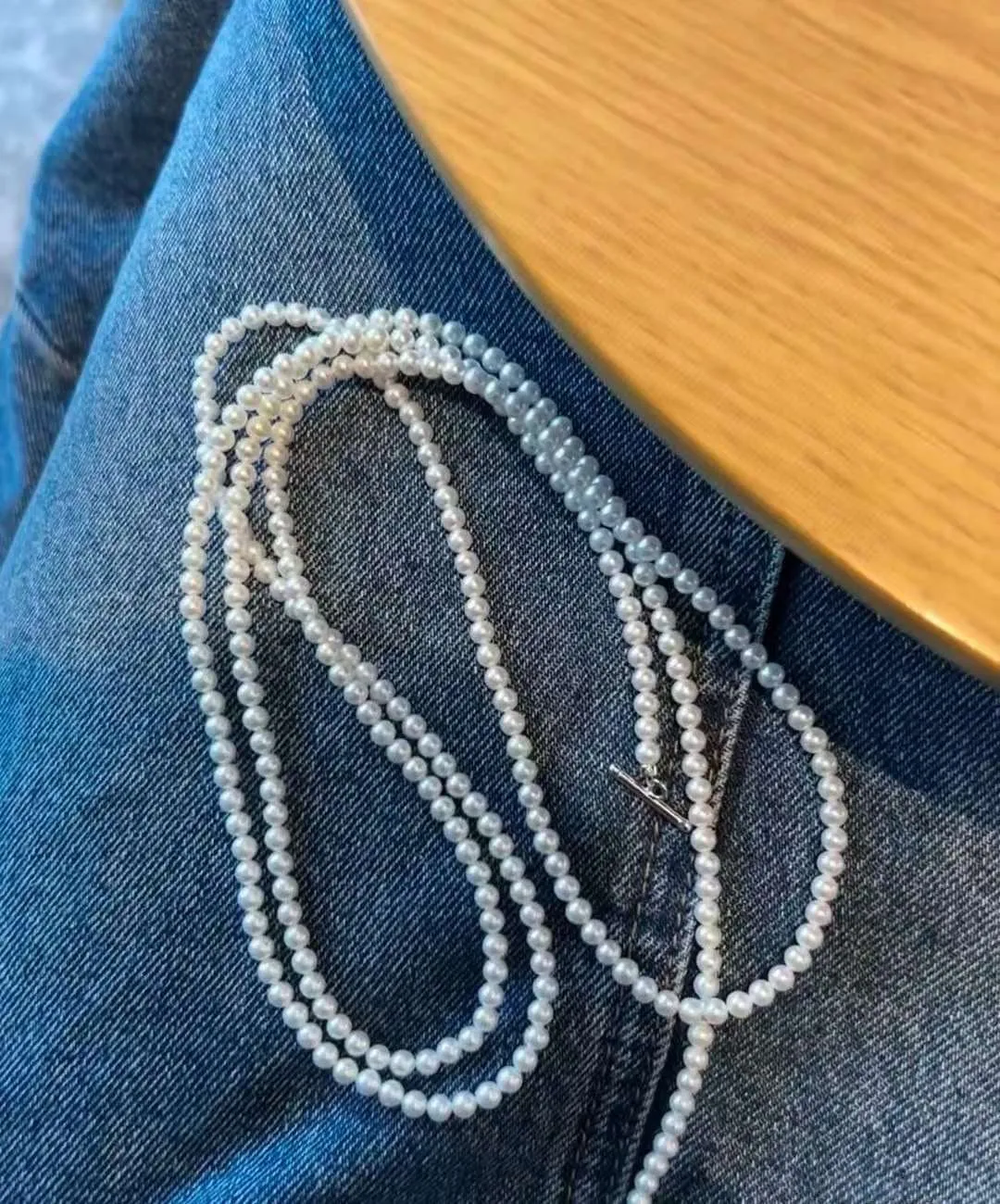 4-5mm White 48" Length Freshwater Long Strand Pearl Necklace