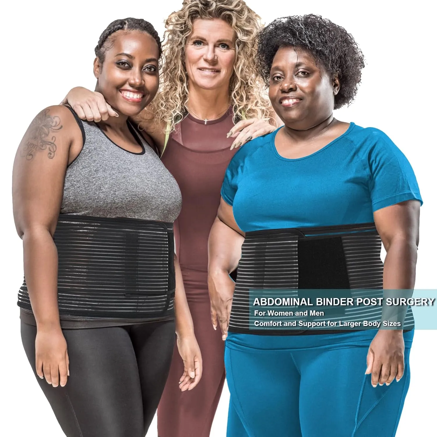 Abdominal Binder Post Surgery Plus Size | Postpartum Belly Band Wrap | Post C Section Belly Binder | Stomach Compression Hernia Belt For Men or Women Hernia Surgery, Natural Birth, Abdominal Injuries,Hysterectomy (4XL)