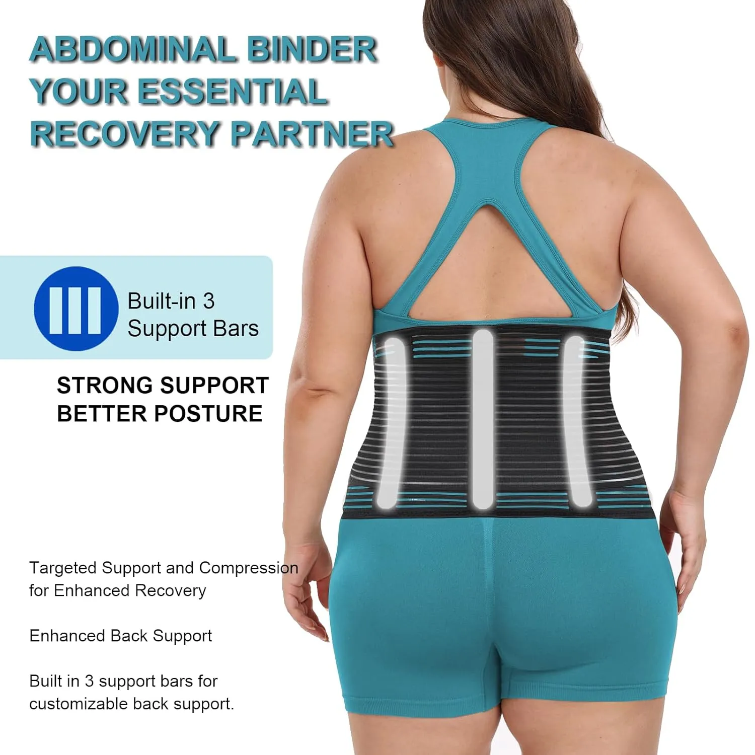 Abdominal Binder Post Surgery Plus Size | Postpartum Belly Band Wrap | Post C Section Belly Binder | Stomach Compression Hernia Belt For Men or Women Hernia Surgery, Natural Birth, Abdominal Injuries,Hysterectomy (4XL)