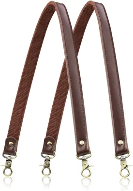 Allzedream Genuine Leather Purse Strap Sewing Canvas Replacement Handbag Shoulder Bag 2 Pcs