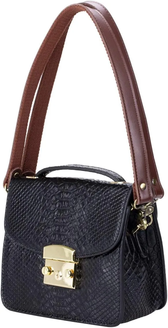 Allzedream Genuine Leather Purse Strap Sewing Canvas Replacement Handbag Shoulder Bag 2 Pcs