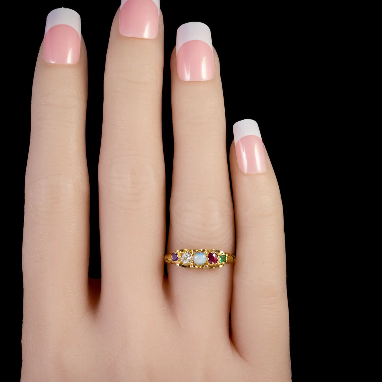 Antique Victorian 18Ct Gold Adore Ring Circa 1860