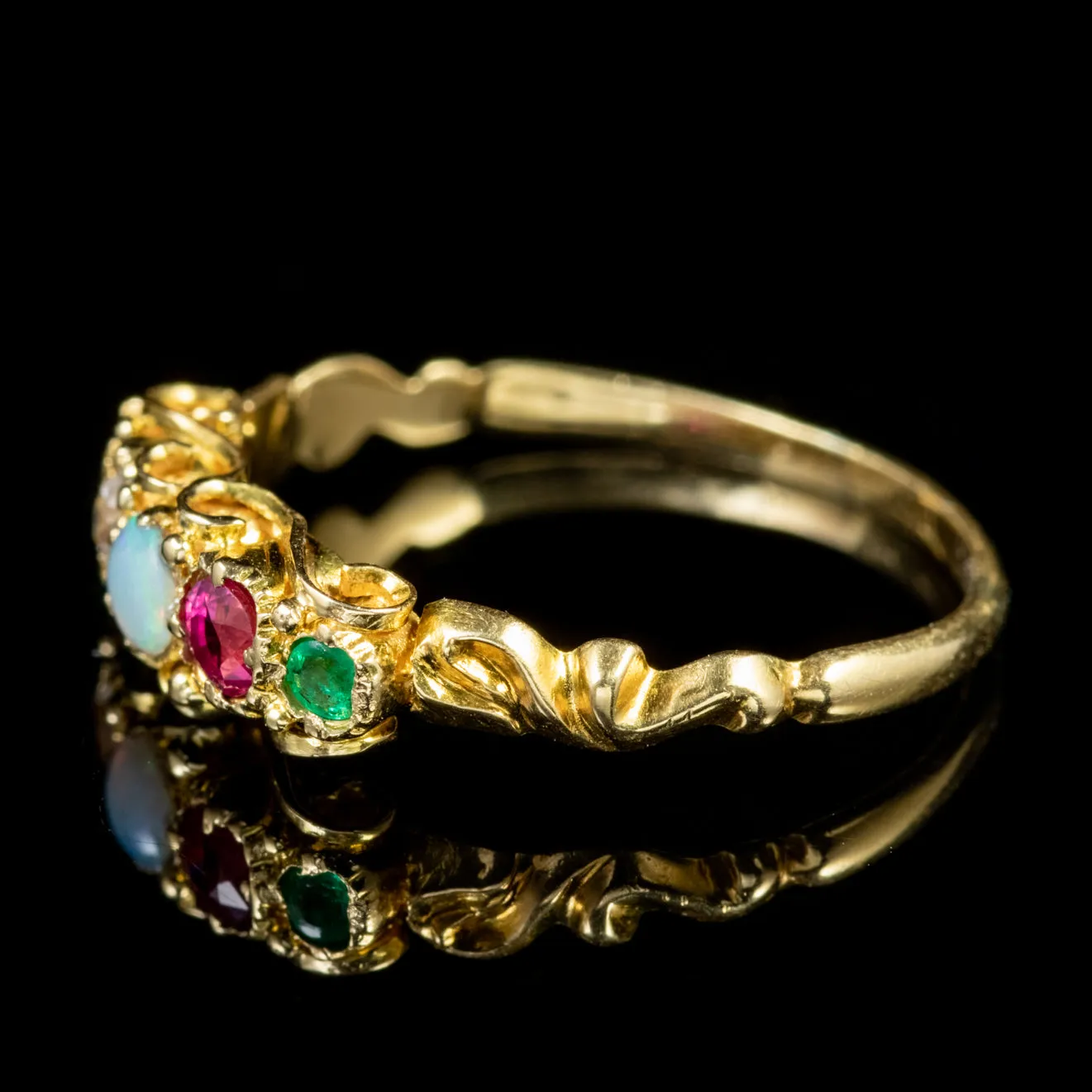 Antique Victorian 18Ct Gold Adore Ring Circa 1860