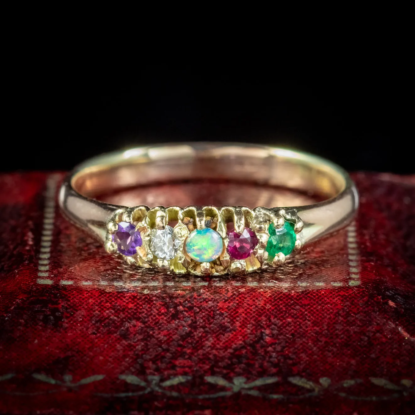 Antique Victorian Adore Sentiment Ring Circa 1880