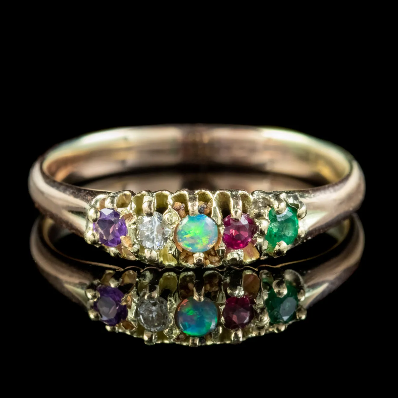 Antique Victorian Adore Sentiment Ring Circa 1880