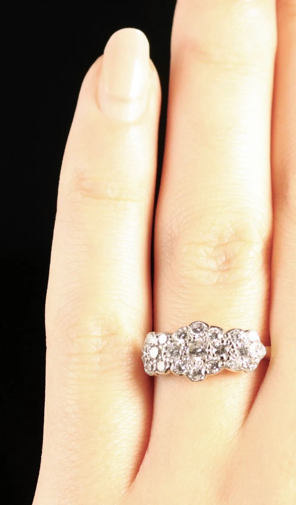 Antique Victorian Diamond Cluster Ring 18Ct Gold 1.50Ct Of Diamonds