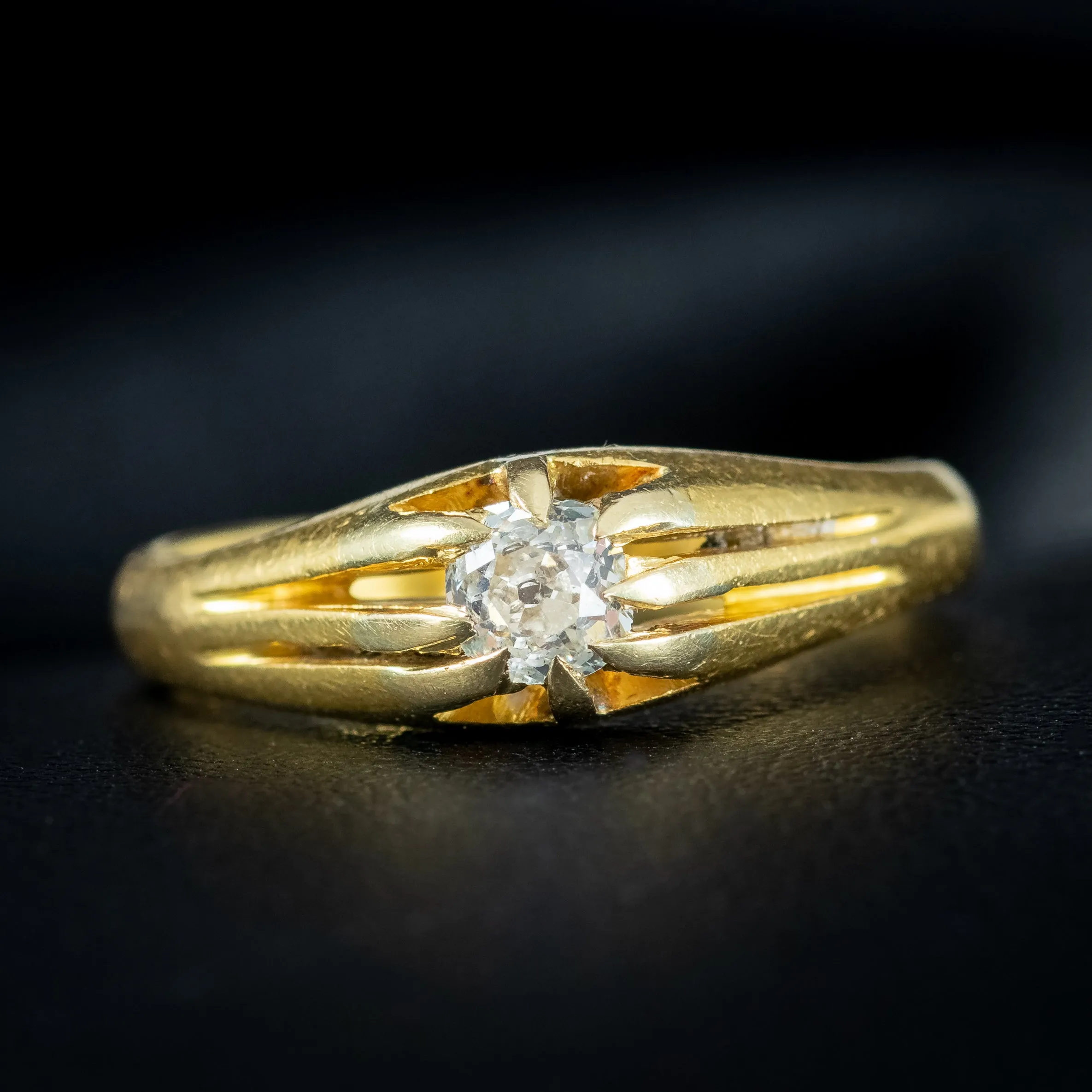 Antique Victorian Diamond Solitaire Ring 0.30ct Diamond