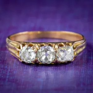 Antique Victorian Diamond Trilogy Ring 0.70ct Of Diamond Circa 1880
