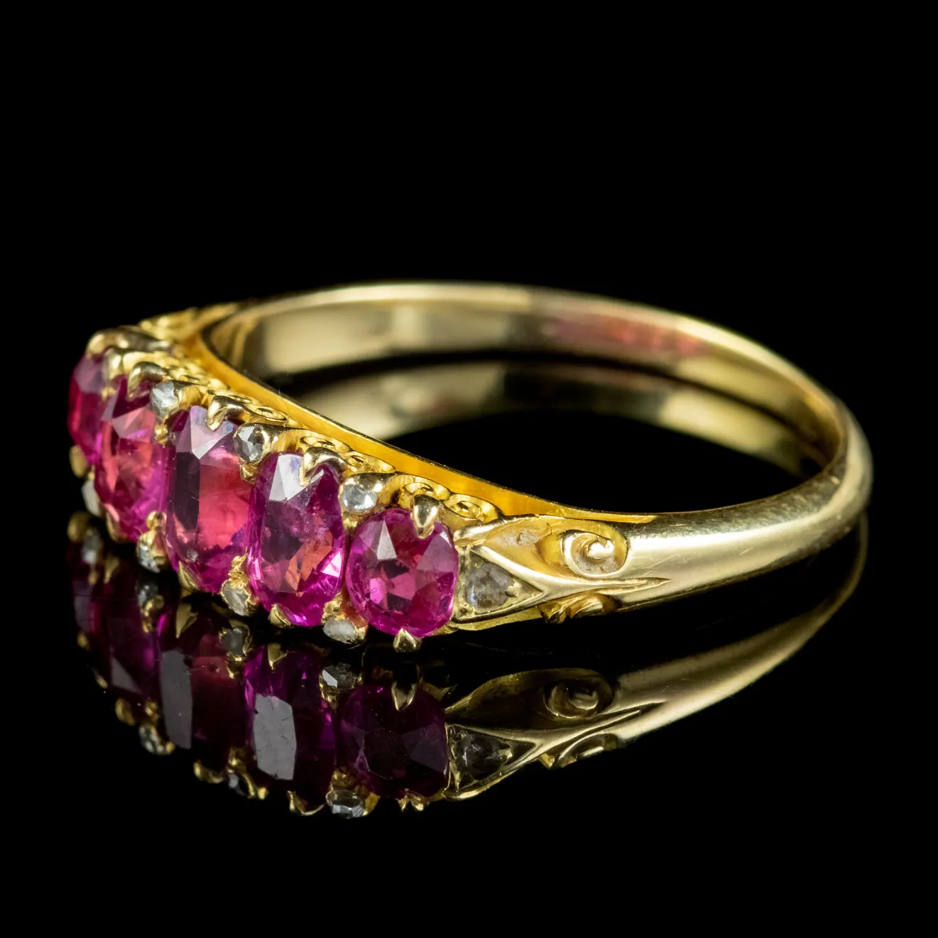 Antique Victorian Pink Sapphire Diamond Ring 2ct Of Sapphire With CERT