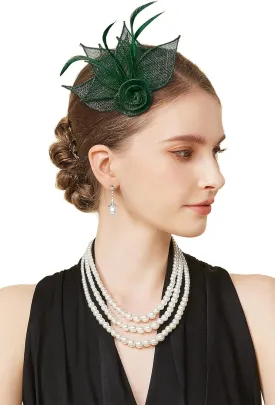 BABEYOND Fascinators Hats for Women - Tea Party Hat Kentucky Fascinator Derby Feather Flower Hair Clip Bridal Wedding