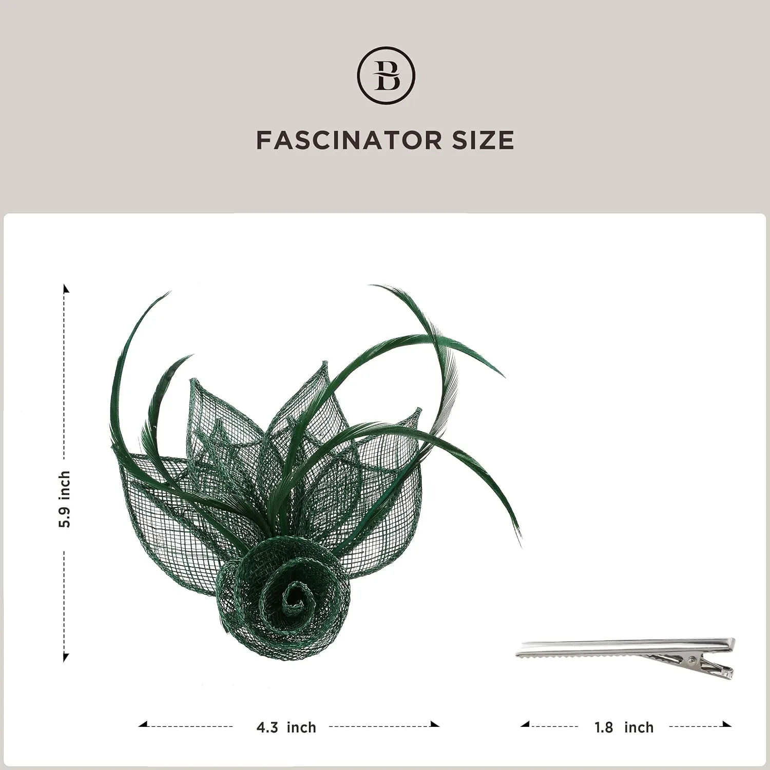 BABEYOND Fascinators Hats for Women - Tea Party Hat Kentucky Fascinator Derby Feather Flower Hair Clip Bridal Wedding