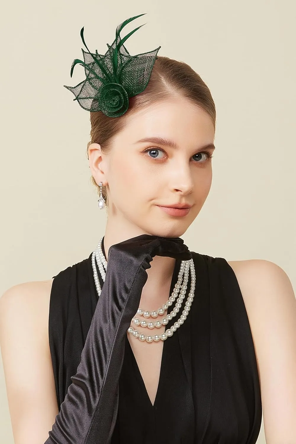BABEYOND Fascinators Hats for Women - Tea Party Hat Kentucky Fascinator Derby Feather Flower Hair Clip Bridal Wedding