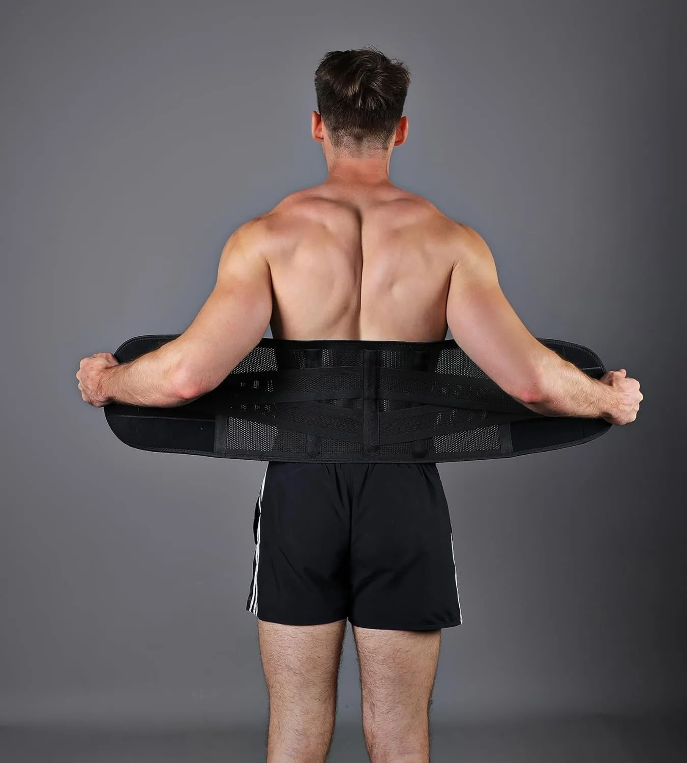 Back Brace for Lower Back Pain Men Women, Back Support Brace & Elastic Supports Belly Band Stomach Wrap Waist Belt Waist Trainer, Waist Brace Waist Trainer for Men Sciatica Pain Relief (Black, Large)