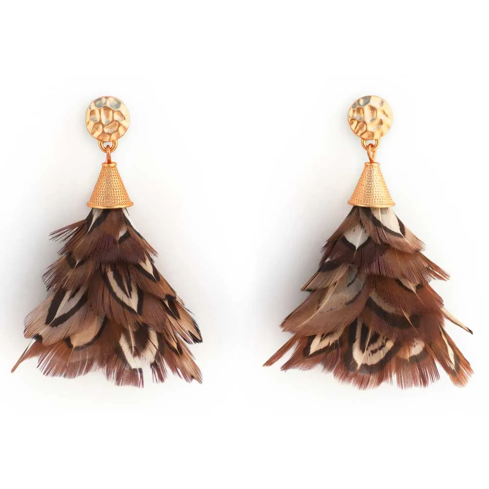 Brackish Marjan Pheasant Feather Earrings