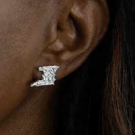 Caribbijou Large Trinidad Map Stopper Stud Earring