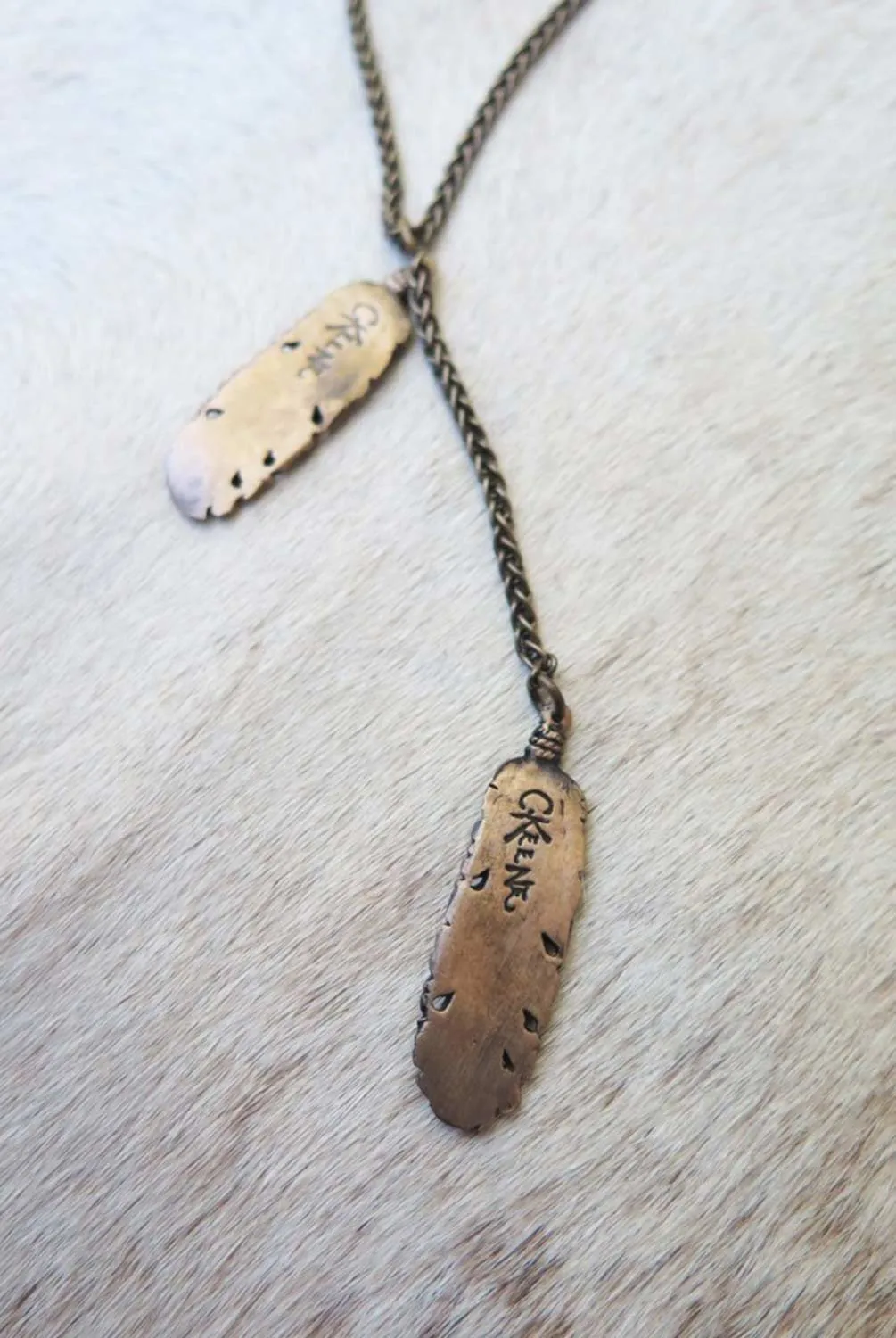 Cielo Feather Lariat Necklace