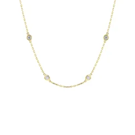 Classic Bezel Station Diamond Necklace 1ct