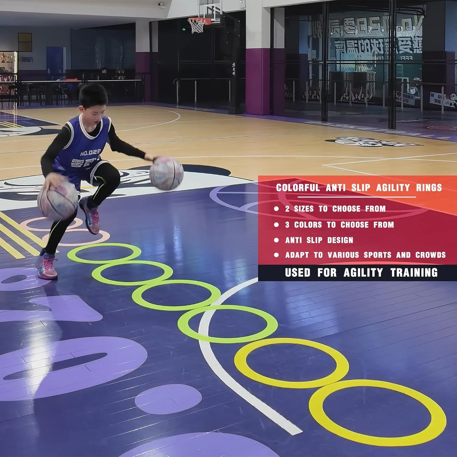 Colorful Anti Slip Safety Agility Rings Speed Rings 3PCs Speed and Agility Training Equipment Basketball Football Agility Training Equipment Soccer Practice Equipment