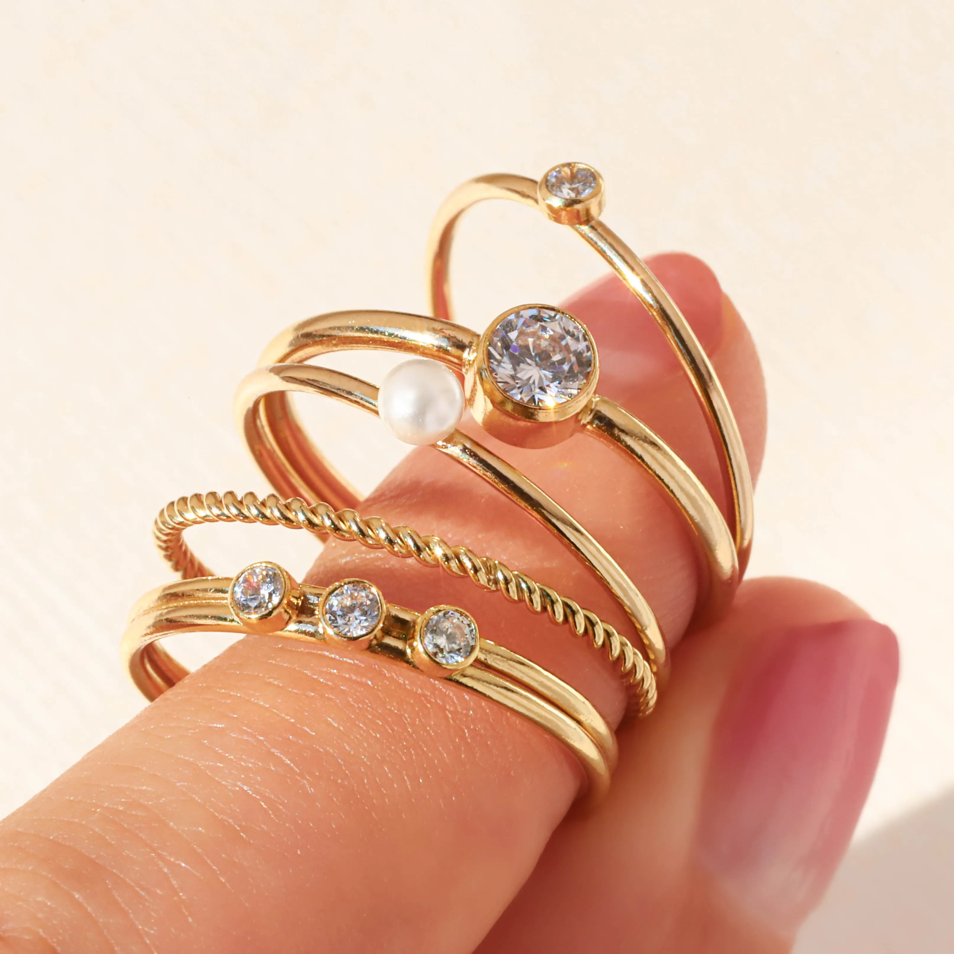 Dainty Solitaire Ring - Gold Filled