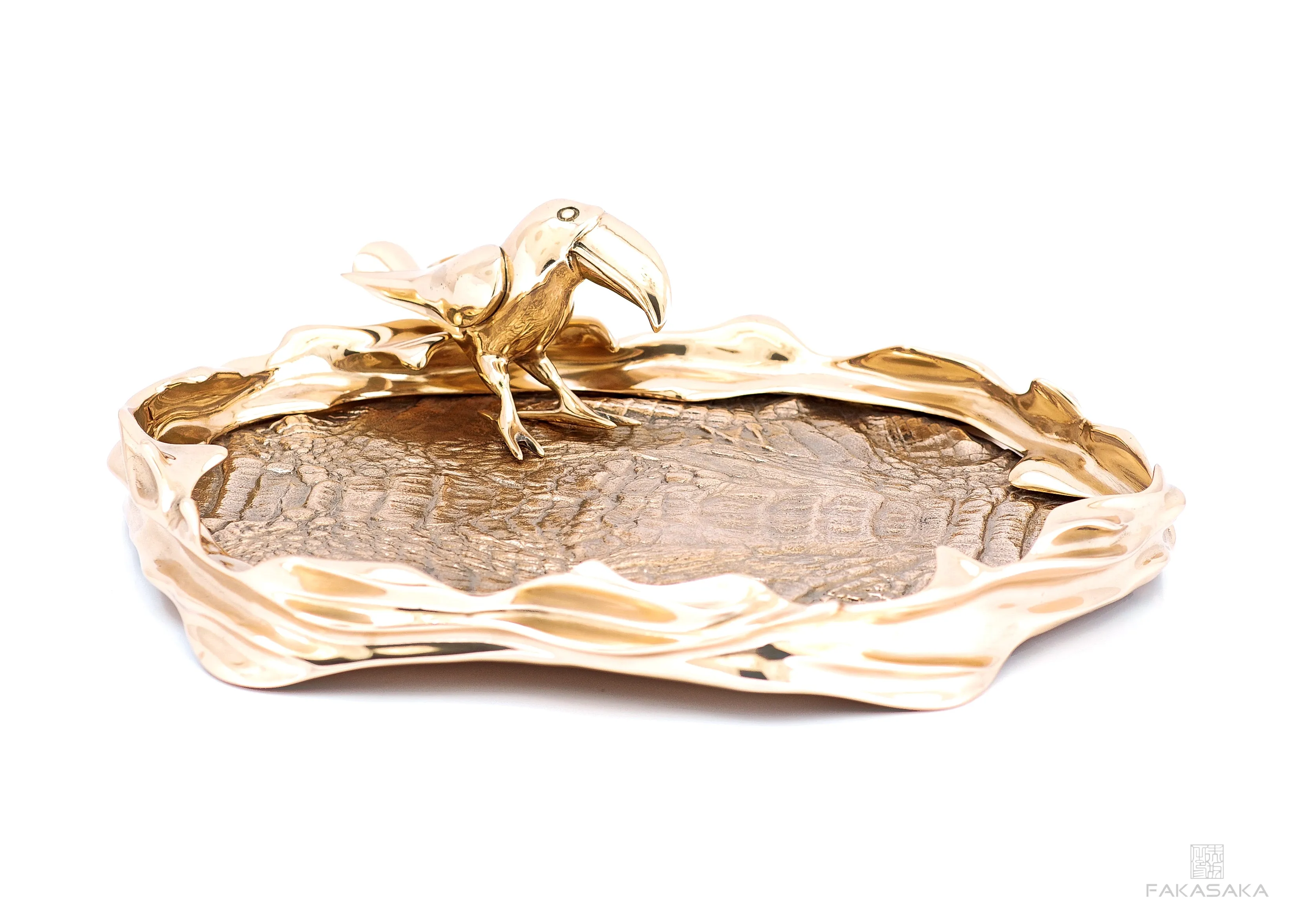 DEAR CELIA<br><br>BOWL / CENTERPIECE<br><br>CROCODILE<br>POLISHED BRONZE