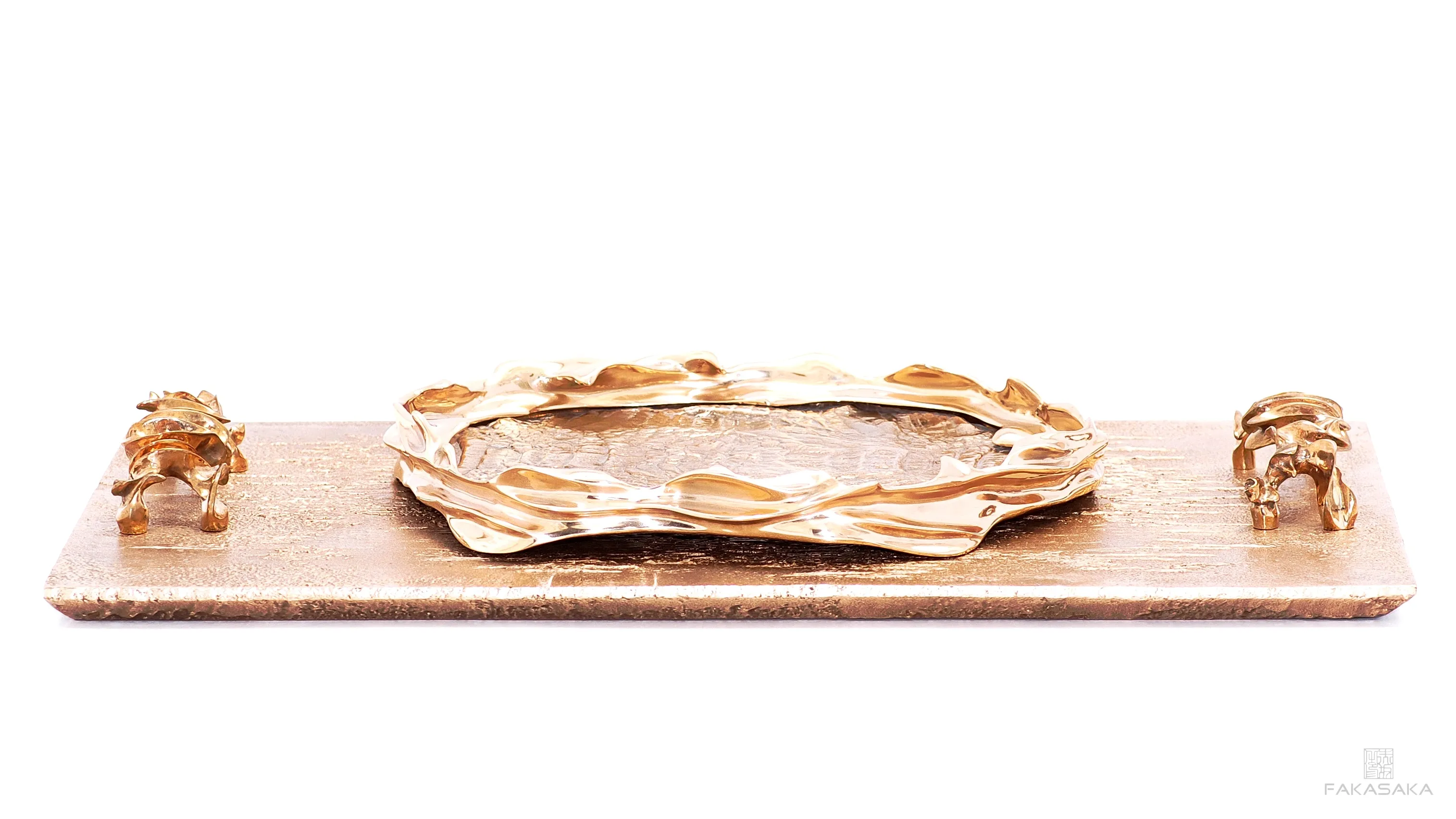 DEAR CELIA<br><br>BOWL / CENTERPIECE<br><br>CROCODILE<br>POLISHED BRONZE