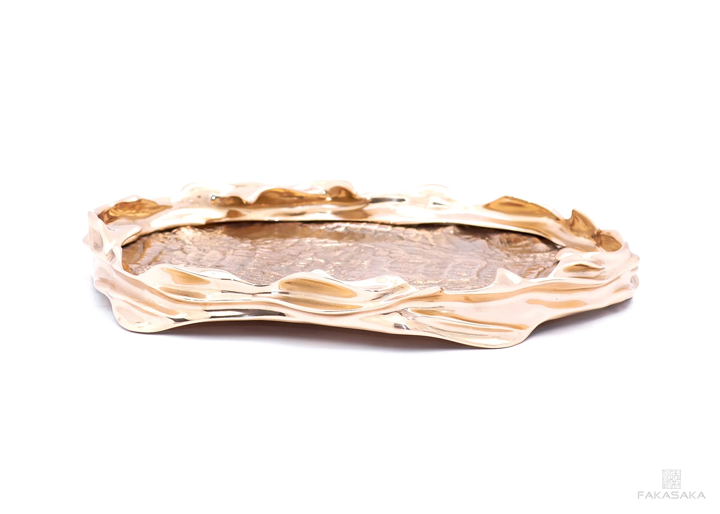 DEAR CELIA<br><br>BOWL / CENTERPIECE<br><br>CROCODILE<br>POLISHED BRONZE