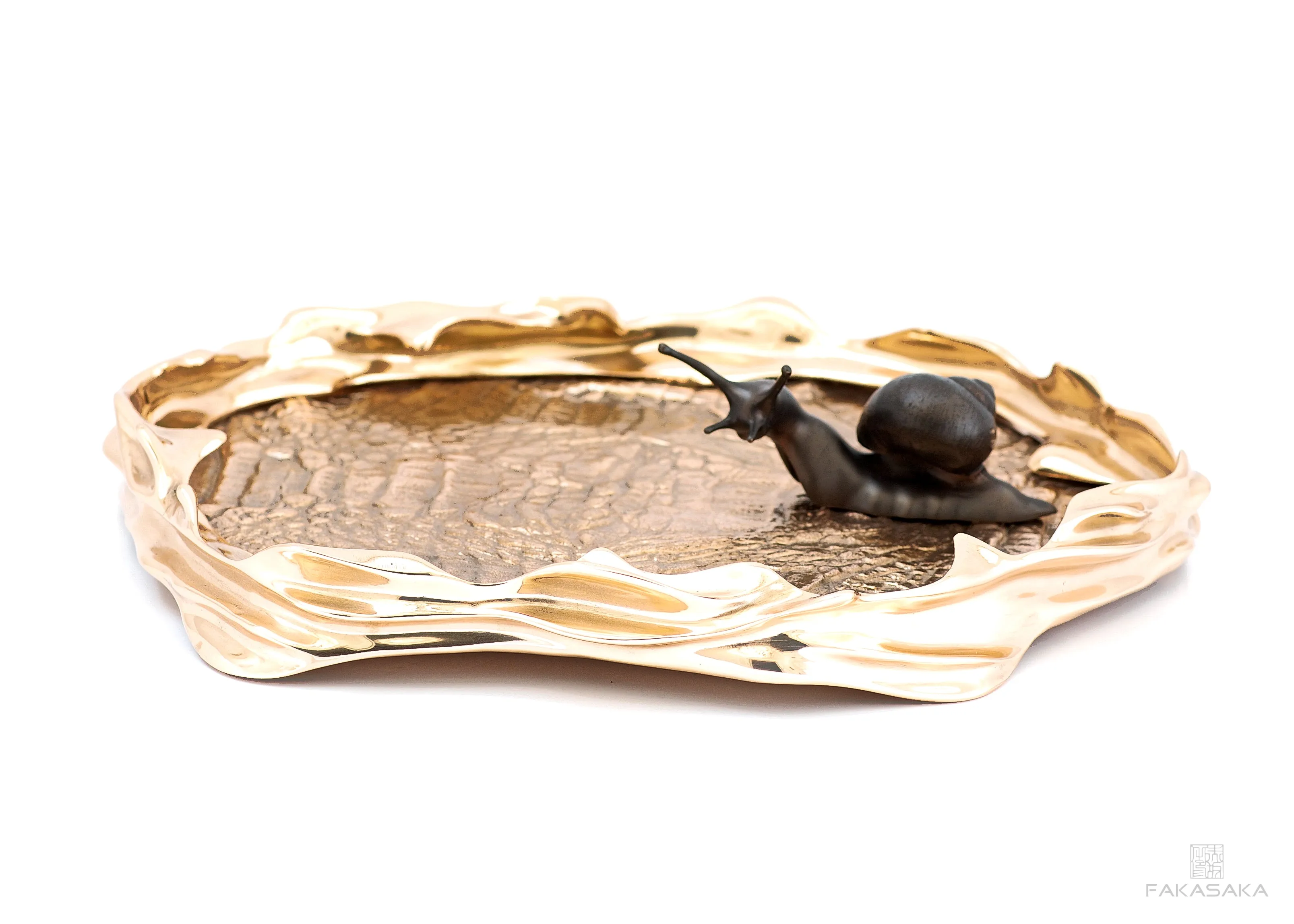 DEAR CELIA<br><br>BOWL / CENTERPIECE<br><br>CROCODILE<br>POLISHED BRONZE