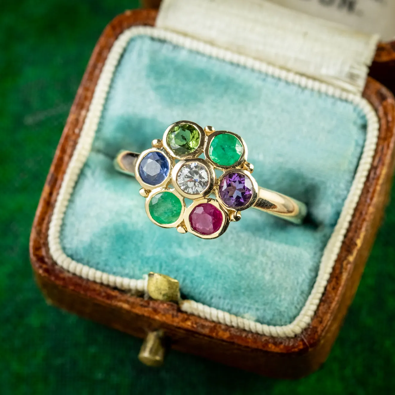 Dearest Gemstone Sentiment Cluster Ring 9Ct Gold