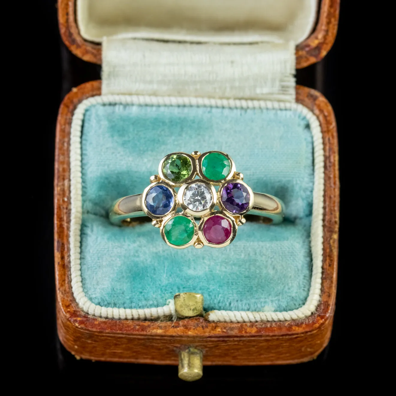 Dearest Gemstone Sentiment Cluster Ring 9Ct Gold