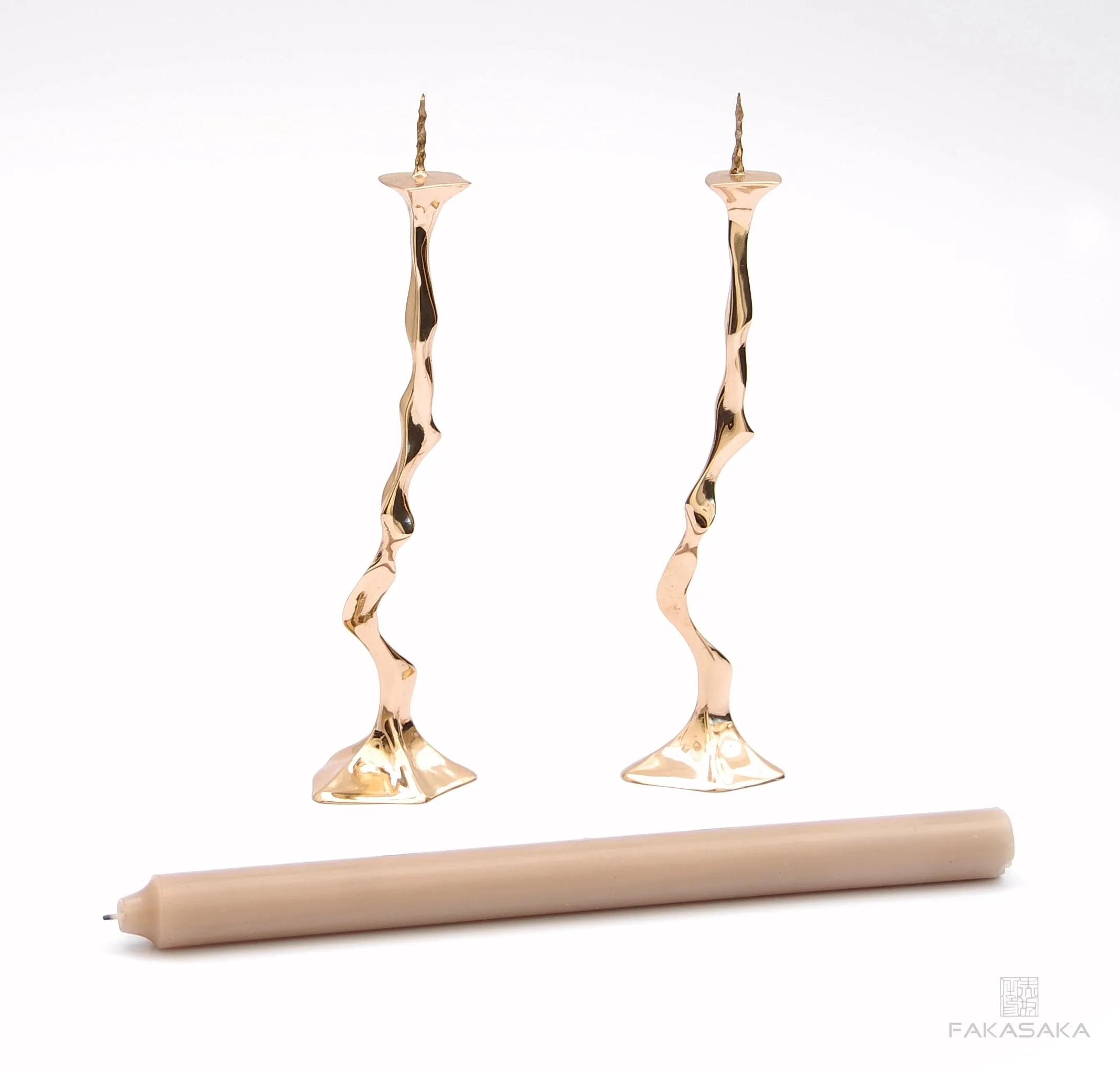 DEBBIE CANDLESTICK<br><br>POLISHED BRONZE
