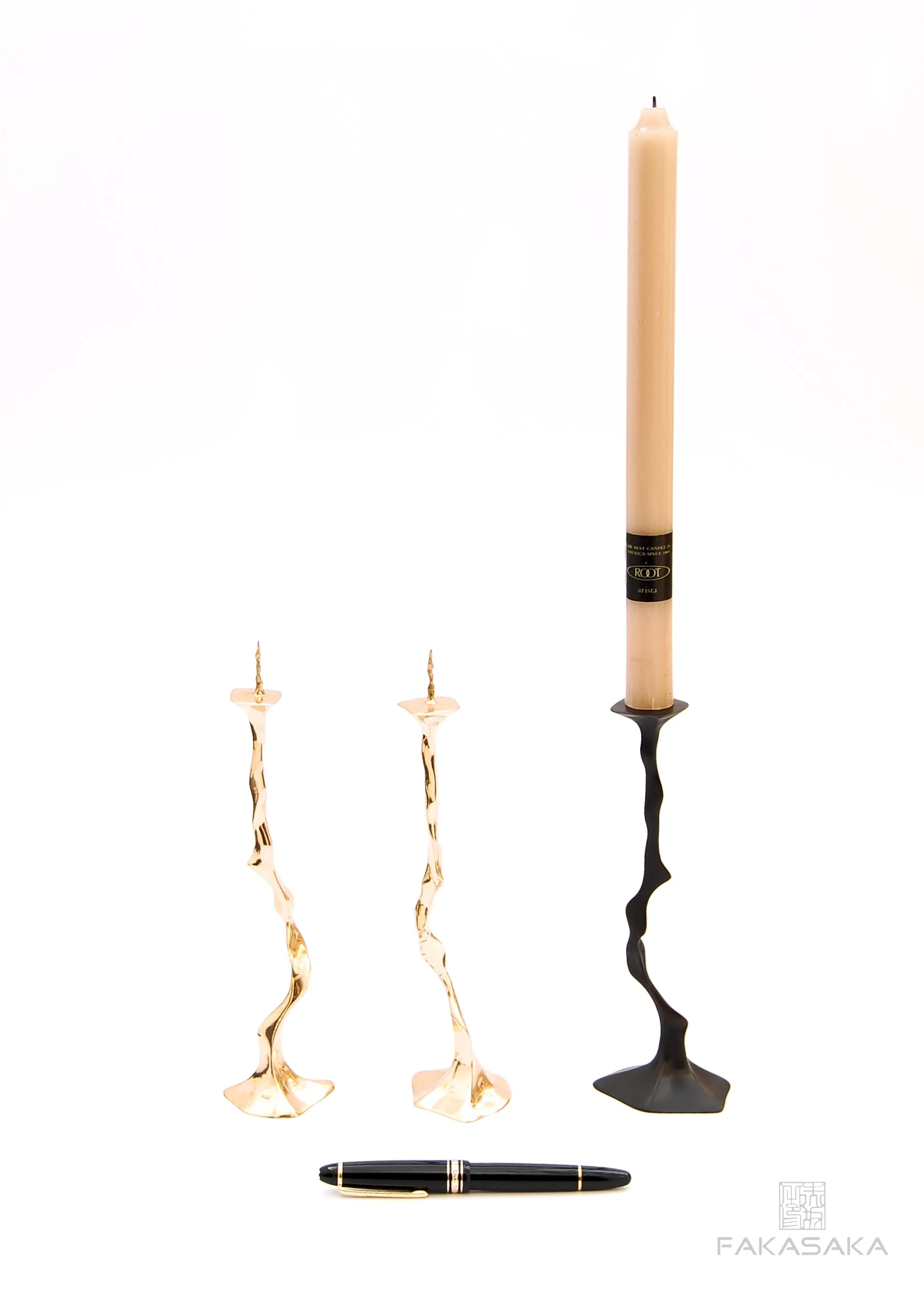 DEBBIE CANDLESTICK<br><br>POLISHED BRONZE