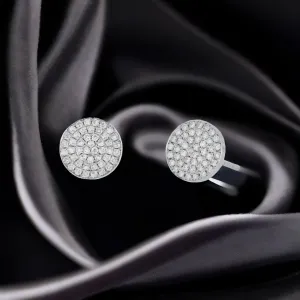 Diamond Disc Stud Earrings