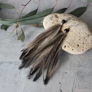 Dirriwang Emu Feather Gemstone Earrings