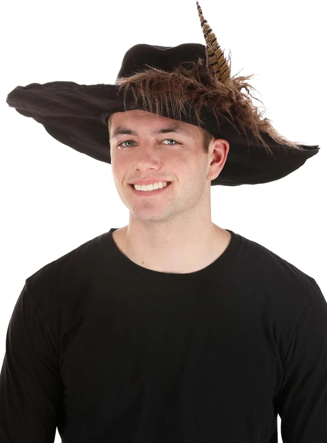 Disney Pirates of the Caribbean Barbossa Pirate Hat - Adjustable Suede Hat with Feather