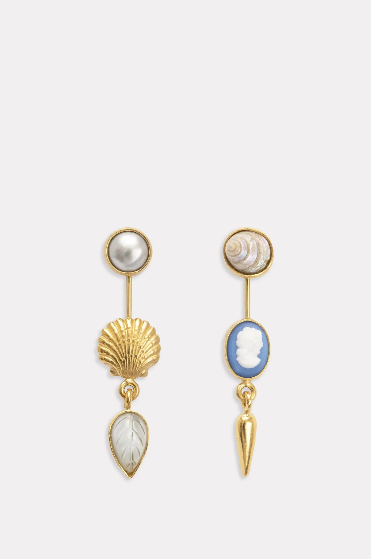Double Detachable Victorian Drop Blue Earrings