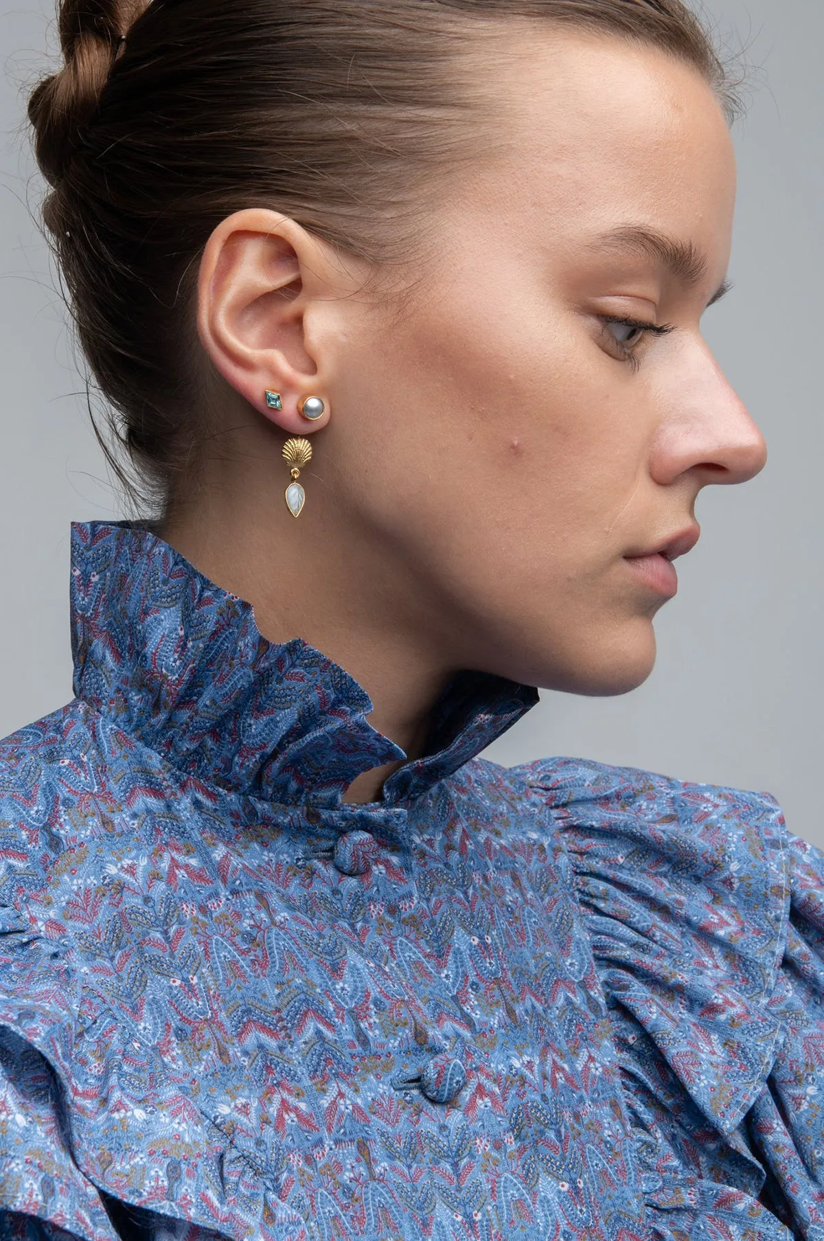 Double Detachable Victorian Drop Blue Earrings