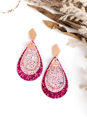 Double Layered Raspberry Split Teardrops