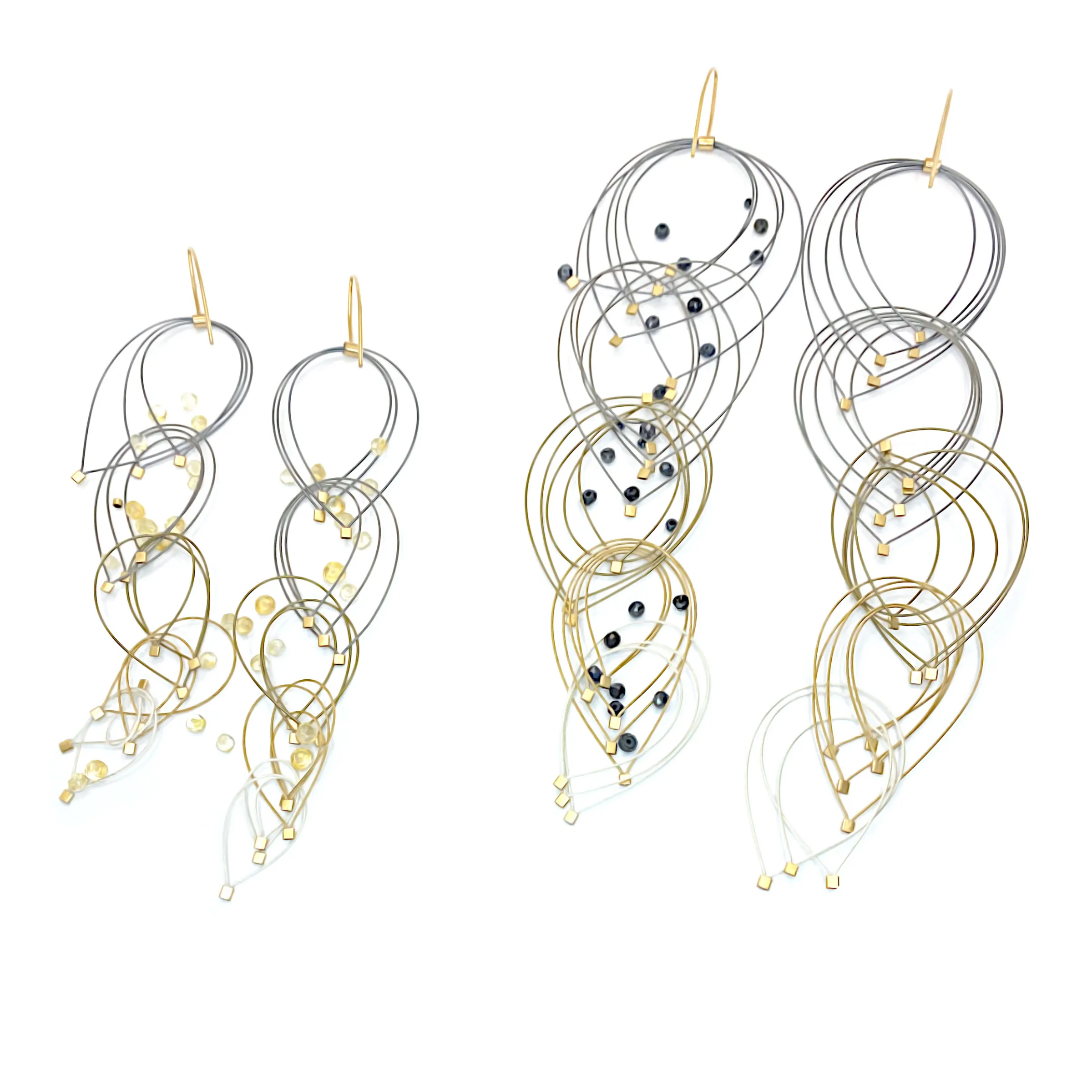 Feather Teardrop Hook Earrings (Maxi)