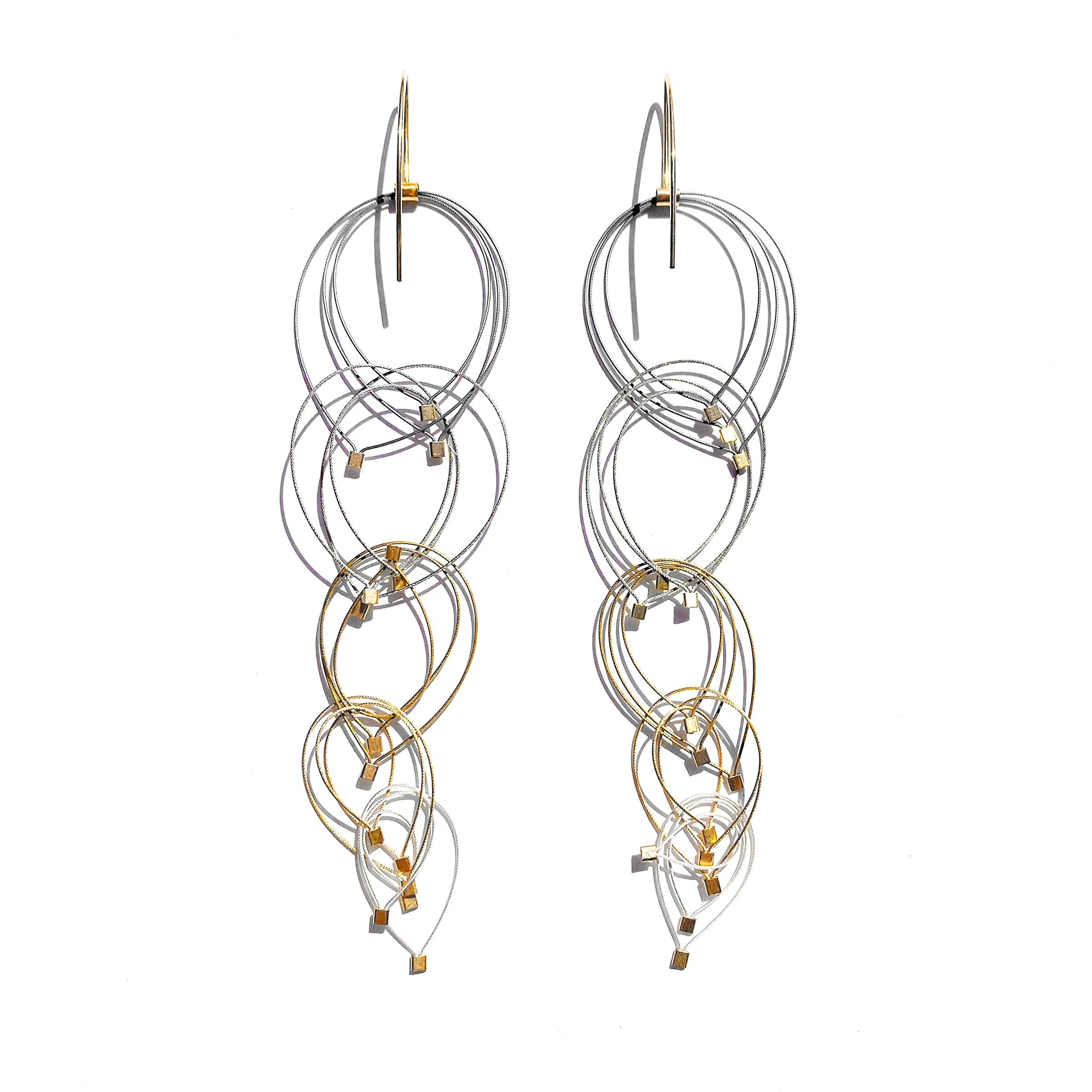 Feather Teardrop Hook Earrings (Medium)