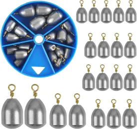 Fishing Weights Sinkers Assortment, Iron Fishing Sinkers and Weights Bass Casting Weight Sinkers Bell Sinkers with Ring Teardrop Weights for Saltwater Freshwater Steelhead Fishing